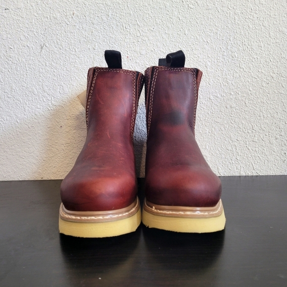 Bonanza Burgundy Leather Pull On Boots - Picture 2 of 4